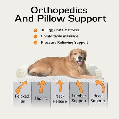 MEKIY Orthopedic XL Dog Bed with Bolster for Extra Large Size Dogs