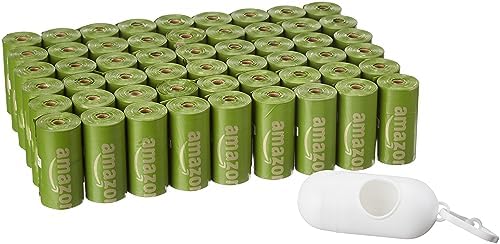 Amazon Basics Premium Leak Proof Dog Poop Bags with Dispenser and Leash Clip, Brazilian Mango Scented, 13" x 9", 810 Count (54 Rolls of 15)