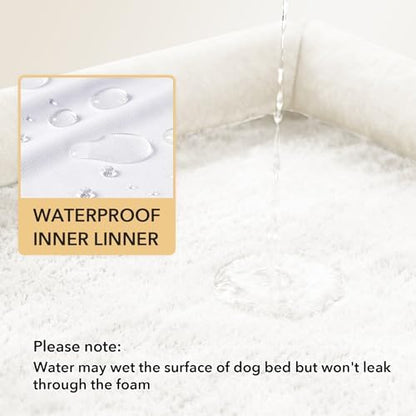 Orthopedic Washable Dog Bed for Extra Large Dogs, 45x35in, Beige