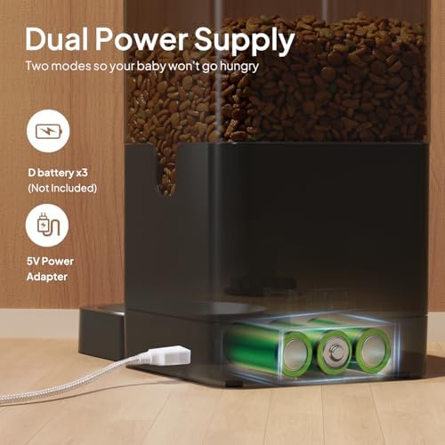 VOLUAS Automatic Cat Feeder, 4L Timed Dry Food Dispenser for Cats & Dogs