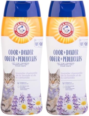Arm & Hammer 2-in-1 Deodorizing Cat Shampoo, Lavender, 20 Fl Oz, 2-Pack