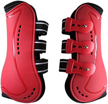Horse Boots Open Front Jumping Tendon Sport Boots, Hind Fetlock Boots, Secure Leg Protection, Classic Breathable Equine Supplies, Set of 4