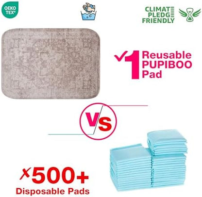 PUPIBOO Washable Pee Pads for Dogs and Cats - Super Absorbent Reusable Puppy Training Pads - 100% Waterproof, Leak-Proof & Non-Slip Whelping Pads for Pet Housebreaking