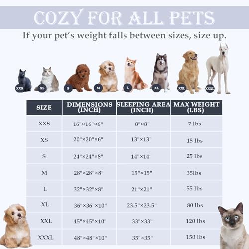 Washable Calming Dog & Cat Bed for Ultra Large Small Medium Size Pet