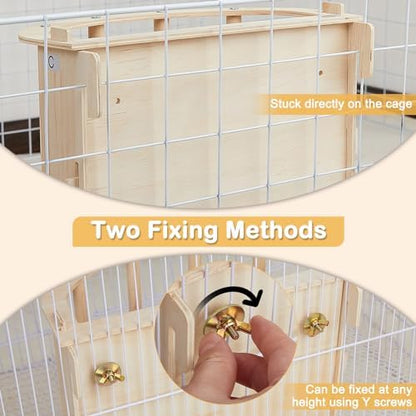 Unicorn Catcher Wooden Guinea Pig Hay Feeder, Large Hanging Rabbit Rack
