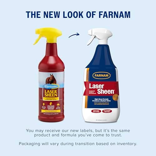 Farnam Laser Sheen Dazzling Shine and Detangler for Horses, 32 oz Spray