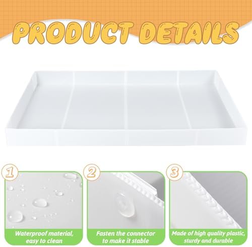 Wenqik 2 Pcs Guinea Pig Cage Liner Corrugated Plastic Base, White