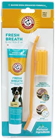 Arm & Hammer Fresh Breath Dog Dental Kit, Vanilla Ginger, 2.5 Oz, 3 Piece