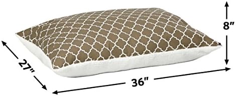 MidWest Homes for Pets Quiet Time Teflon Brown Pillow Dog Bed 36x27, 27 x 36, Medium Dog Breed, Brown Geometric Pattern