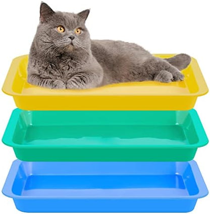 3 Pcs Kitten Litter Pan Classic Color 15.1 x 12 x 1.4 Inch