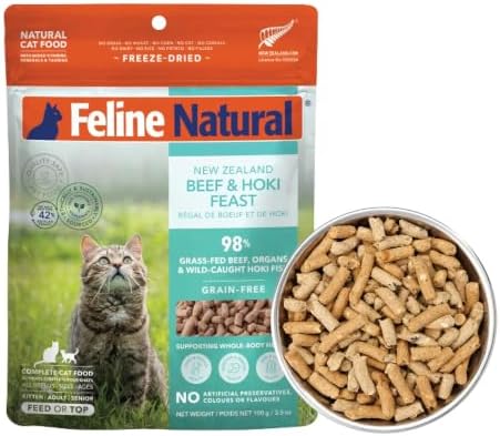 Feline Natural - High Protein Freeze Dried Dry Cat Food with 98% Meat