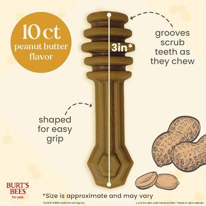 Burt's Bees Manuka Honey Ginger Dental Dog Treats, Peanut Butter, Small