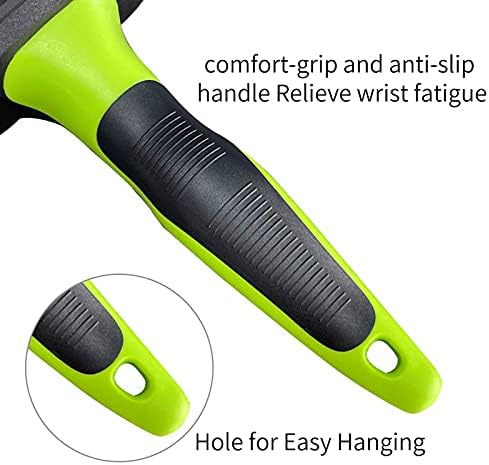 Pet Grooming Brush for Dogs and Cats, Self-Cleaning Undercoat Deshedding Tool, Effectively Reduces Shedding by Up to 95%, Long or Short Hair Remover for Grooming, Green, Hair Brush