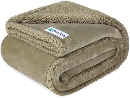 PetAmi Waterproof Dog Blanket for Medium Large Dog Pet, 60x40, Taupe Sherpa