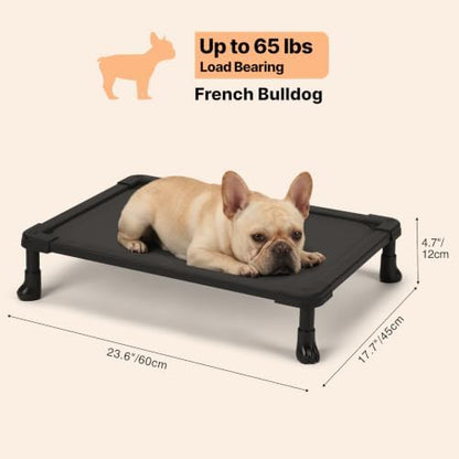 Veehoo Elevated Dog Bed Small, Chew Proof Dog Bed Pre-Assembled, 24" x 17"