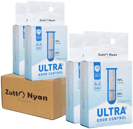 Zutto Nyan 4 in 1 Mix Tofu Cat Litter - Ultra Odor Control, 21.2lbs