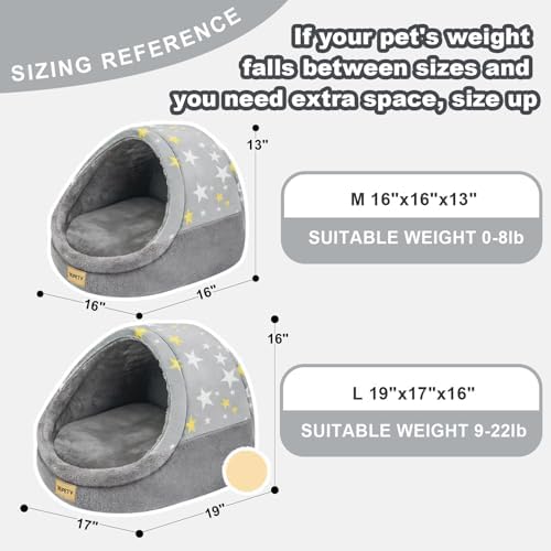 Cute Cat Beds for Indoor Cats, Cat Cave Bed for Kittens, Large Cat Cave