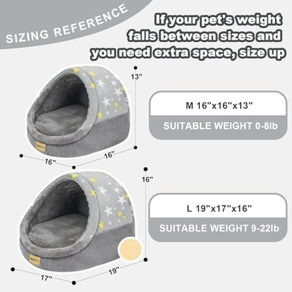 Cute Cat Beds for Indoor Cats, Cat Cave Bed for Kittens, Large Cat Cave