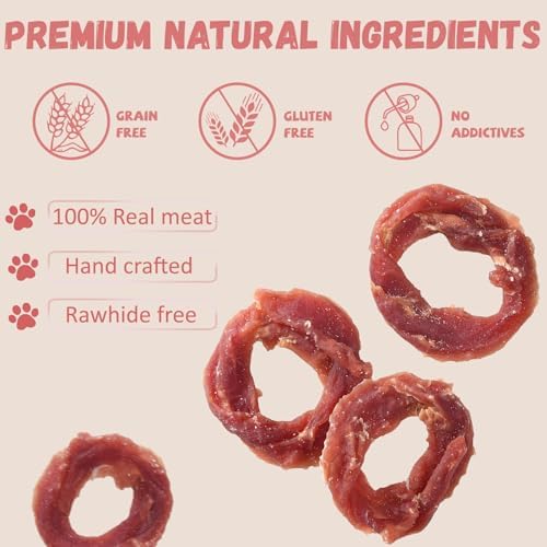 Pawmate Dog Treats Duck Jerky Rings Healthy Training Treats Snacks 10.6 oz
