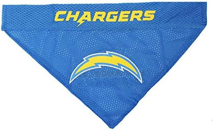 Pets First NFL DOG BANDANA - LOS ANGELES CHARGERS REVERSIBLE PET BANDANA. 2 Sided Sports Bandana with a PREMIUM Embroidery TEAM LOGO, Small/Medium. - 2 Sizes & 32 NFL Teams available