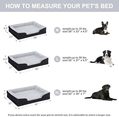 LEXTRO Orthopedic Dog Bed for Medium Dogs, Comfy Sleeping Dog Sofa Bed