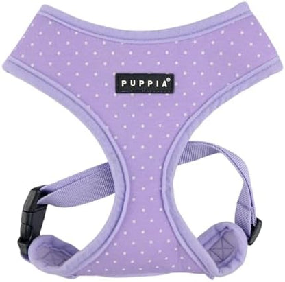 Puppia Dotty Dog Harness A (Over-the-Head) Fashionable Polka Dot Pattern Spring Summer Harness for Small Dogs, Violet, X-Small