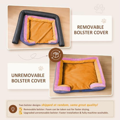 Comfort Expression Orthopedic Dog Bed for Extra Large Dogs with Bolster