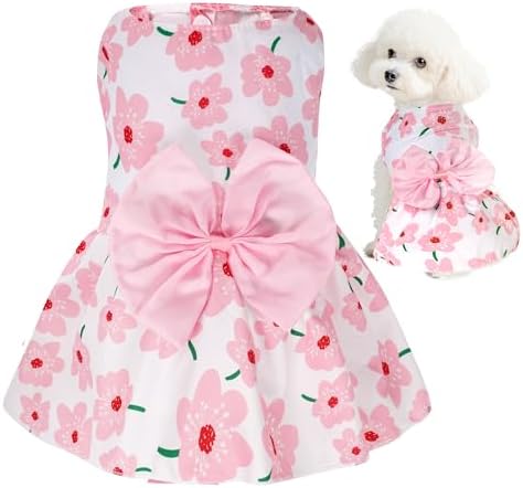 choyaxo Floral Dog Dress Cute Dog Skirt Pet Dress Summer Pet Clothes for Puppy Small Cats