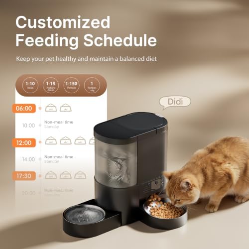 Automatic Cat Feeder with Camera, 2 in 1 Cat Food and Water Dispenser