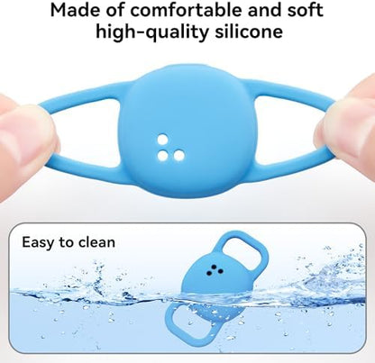 DDJ 2-Pack Cat Collar Case for Life360 Tile Sticker (Smallest Tracker)–NOT for Tile Mate/Pro–Silicone Protective Holder for Dog/Pet Collar, Ultra Durable, Easy Installation, Lightweight, Blue