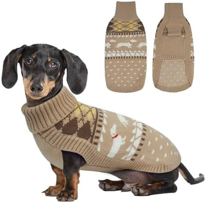 Lelepet Dachshund Sweater Turtleneck Dog Sweaters for Small Dogs (XS-XL)