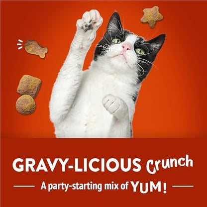 Friskies Purina Party Mix Gravylicious Crunch Cat Treats, 20 oz Pouch