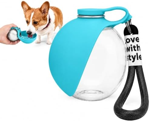 Portable Dog Water Bottle Pet Travel Water Bowl Dog Water Bottle (Blue, 01)