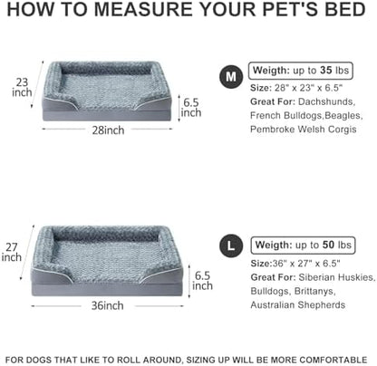 WNPETHOME Orthopedic Washable Dog Bed Large for Senior Dog Cozy Sleep