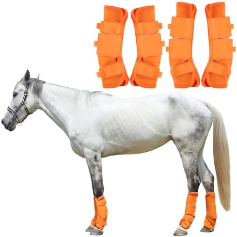 Horse Fly Boots, Mesh Fly Boots for Horse Set of 4, Equine Leg Protection