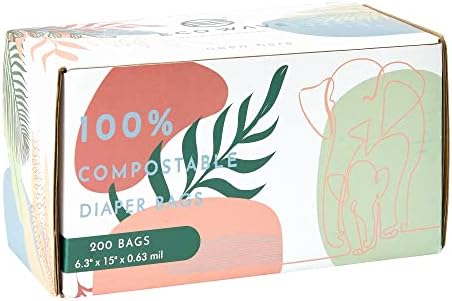 Eco Wave Compostable Diaper Bags, Diaper Sacks, Fragrance-Free, 200 Count
