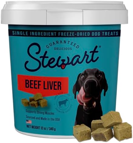 Stewart Freeze Dried Dog Treats, 100% Beef Liver, 12 oz Tub