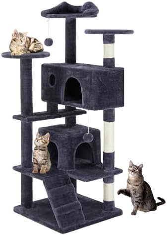 54 Inch Cat Tree Tower with Sisal Scratching Posts