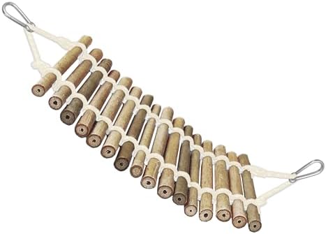 SunGrow Bamboo Gecko Reptile Climbing Bridge and Lizard Lounge, 18” Swinging Hideout Bridge, Helps Leopard Geckos with Thermoregulation, Increases Habitat Space, Can Be Submerged in Water