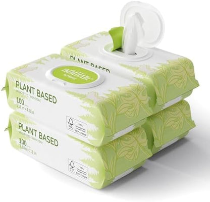 IMMHABI 400 Count Dog Wipes, Unscented Plant-Based Hypoallergenic Pet Wipes for Paws, Butt, and Anal Gland Care, Cleansing & Deodorizing for Puppies and Cats
