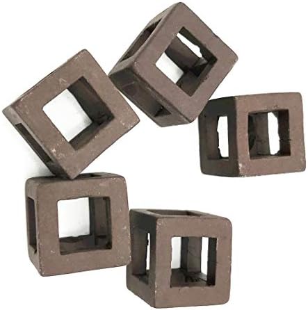 XMHF Ceramic Aquarium Small Fish Shrimp Crayfish Breeding Cube Block Shelter 5 Pcs