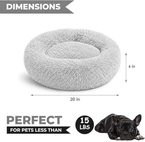 Whiskers & Friends Cat Beds for Indoor Cats & Small Dog, Fluffy Cat Bed