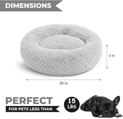 Whiskers & Friends Cat Beds for Indoor Cats & Small Dog, Fluffy Cat Bed