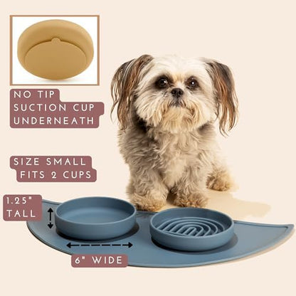 The Perfect Dish - Silicone Dog Bowl for Food & Water, 6" x 1.25"-Sage