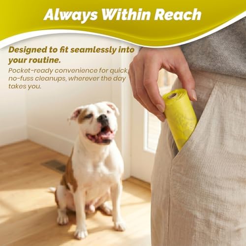 Dog Poop Bags Lemon Scented 16 Rolls 240 Count Biodegradable Pet Waste Bags Leak Resistant with Fresh Lemon Scent Fit Most Dispensers for Small & Large Dogs