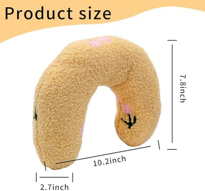 Andiker Pillows for Cats, U Shape Soft Fluffy Kitten Pillow to Lay On Cat Bed Pillow Ultra Soft Pet Pillow for Cat Fluffy Cats Pillows for Indoor Cats and Puppies to Improve Sleep Quality (Yellow)
