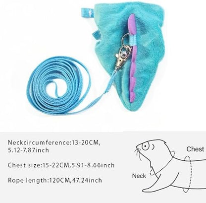 Small Animal Harness and Leash Set, Adjustable Escape Proof Ferret Harness Vest for Adult Ferret, Meerkat, King Squirrel & Fancy Rat, Soft Comfortable Pet Walking Harness with Leash