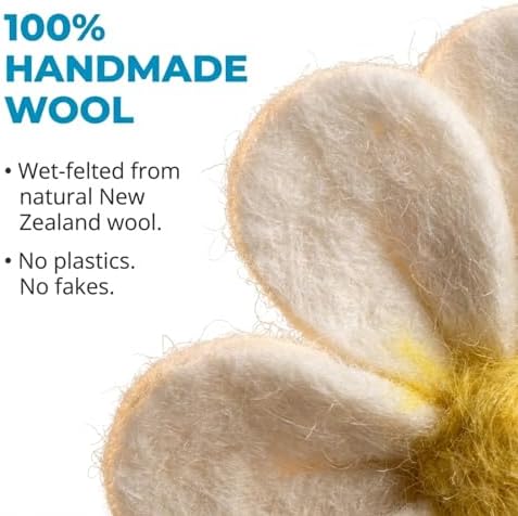 Glaciart One Wool Felt Flowers Set – Handcrafted Artificial Arrangement with Colorful Stems, Eco-Friendly Material, Essential Oil Ready, Reusable Decor, Washable Gift for Events or Home