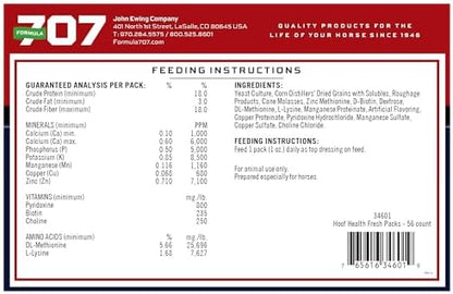 Formula 707 Hoof Health Fresh Packs for Horses, 56 Packs – Biotin, Aminos