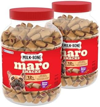 Milk-Bone MaroSnacks Small Dog Treats, Bacon Flavor, 2 Canisters
